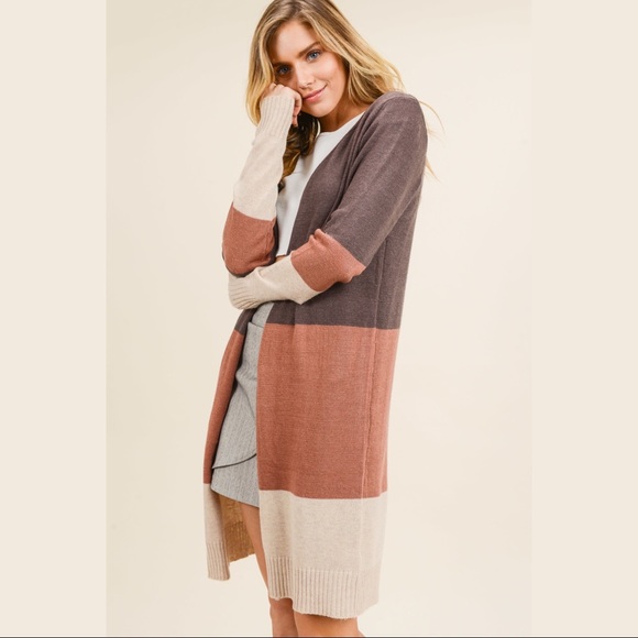 Long Sleeve Color Block Cardigan - Picture 6 of 6